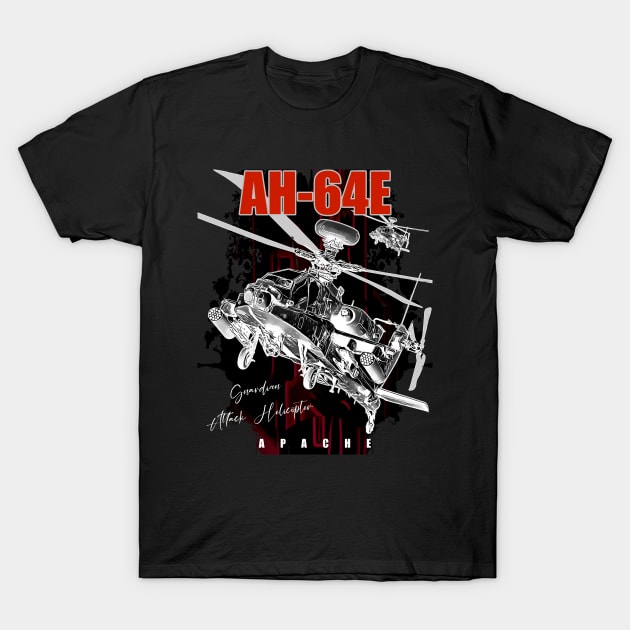 AH-64E Apache Guardian attack helicopter T-Shirt by aeroloversclothing